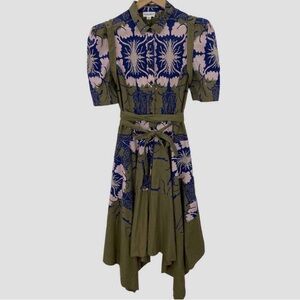 Making the Cut Faded Army/Royal Blue Floral Patterned Dress. Size S - NWT